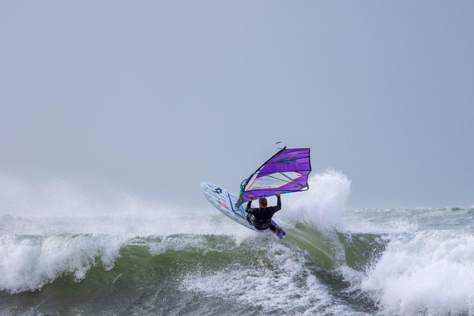 Windsurfing action shot