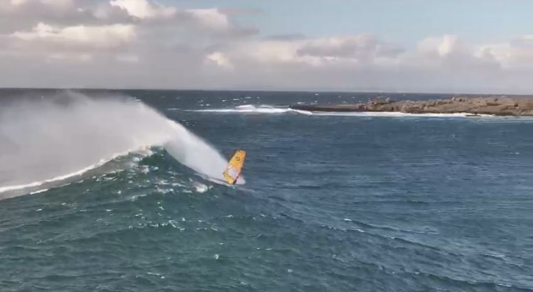 Windsurfing action shot