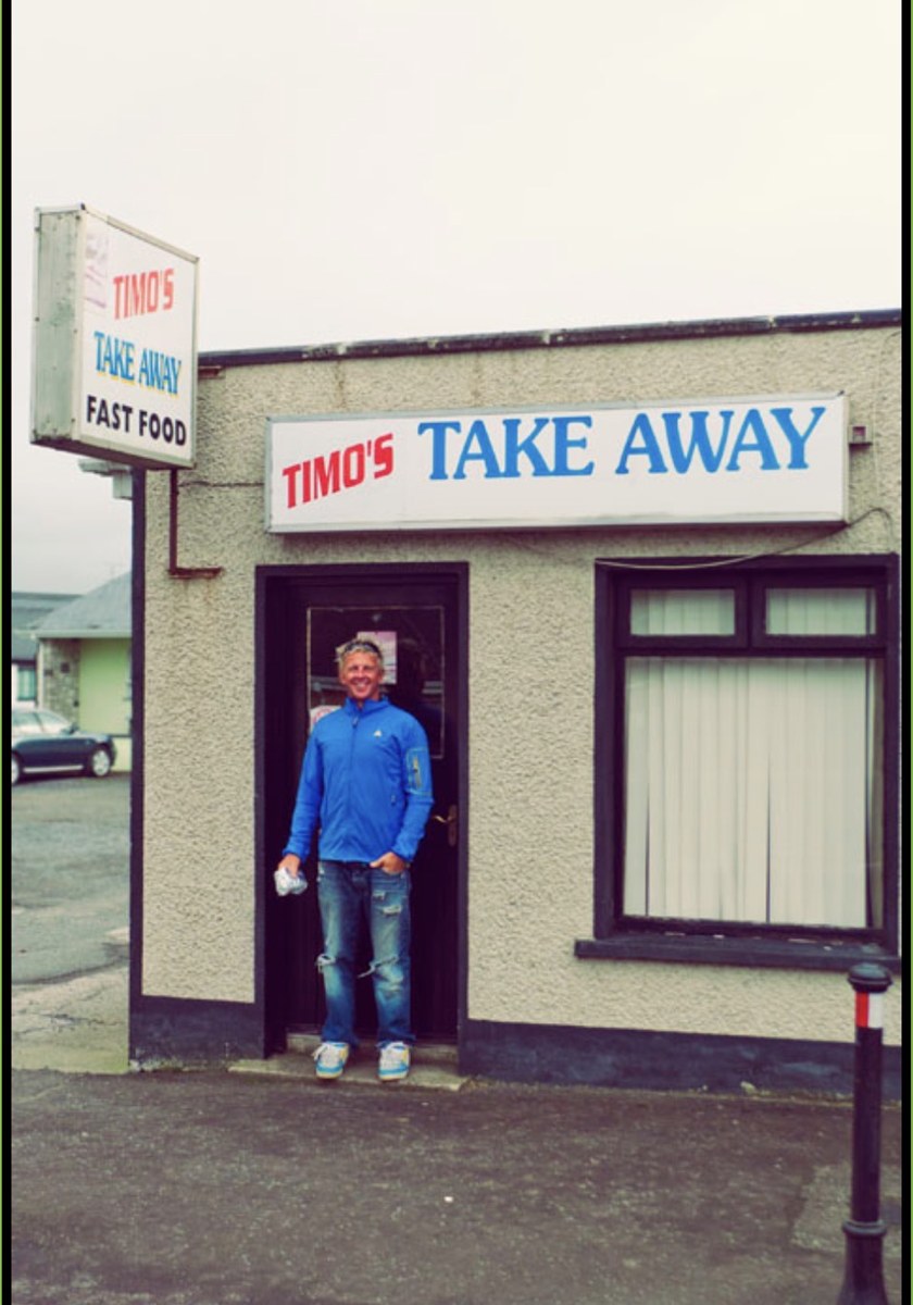 Timo's Take Away, a local fast food spot in Ireland
