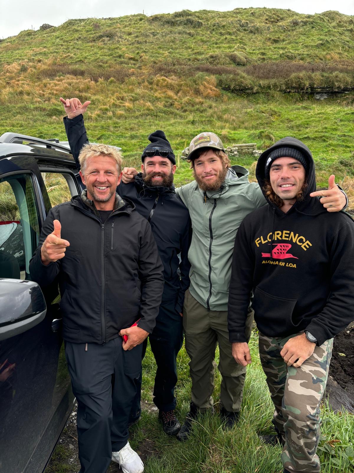 Timo with friends on a windsurf trip