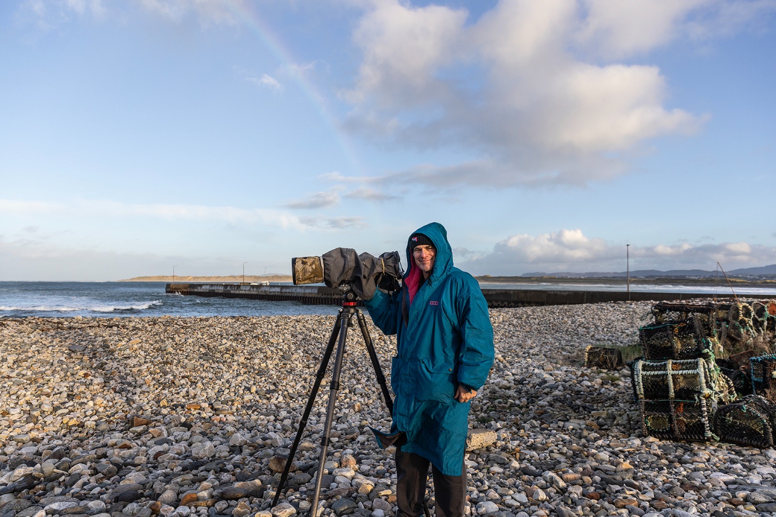 A professional photographer documenting a session