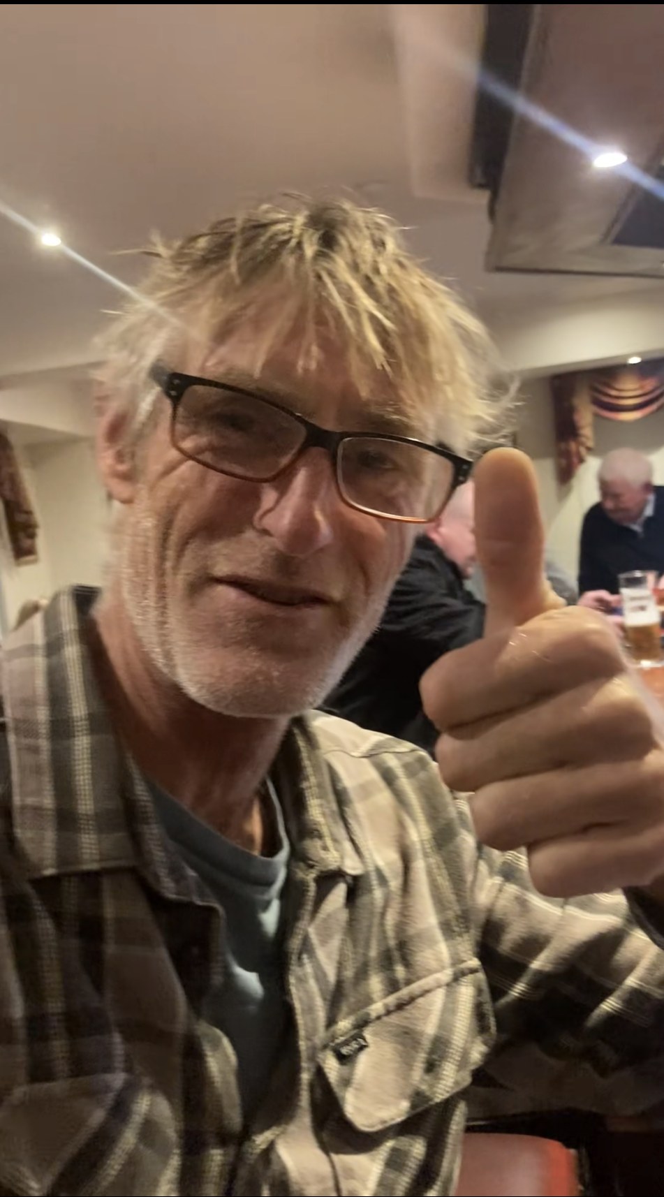 Duncan Coombes enjoying a pint at the Loch Altan Hotel, Donegal